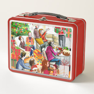 Christmas Day Metal Lunch Box