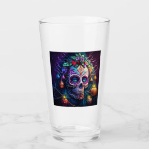 Christmas Day of the Dead Glass Tumbler 