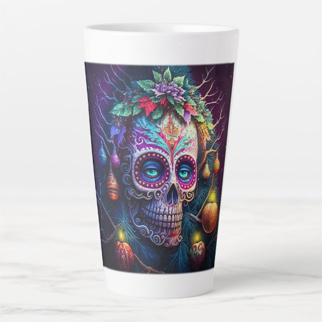 Christmas Day of the Dead Latte Mug  (Front)