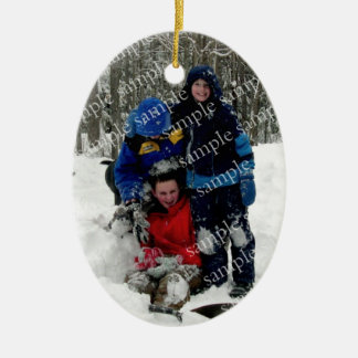 Christmas Day Photo Keepsake Ceramic Ornament