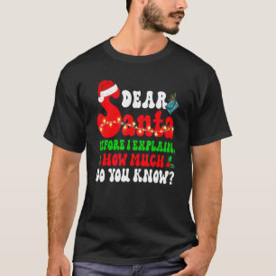Christmas Dear Santa Before I Explain How Much Do  T-Shirt