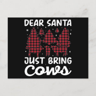 Christmas Dear Santa Bring The Cows Animal Farm Postcard