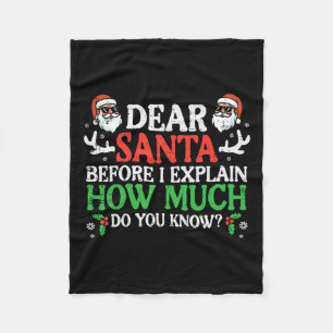 Christmas Dear Santa How Much Do You Know Xmas Wom Fleece Blanket