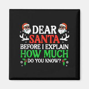 Christmas Dear Santa How Much Do You Know Xmas Wom Magnet