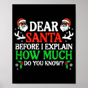 Christmas Dear Santa How Much Do You Know Xmas Wom Poster