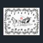 Christmas December Countdown Advent Calendar Xmas Holiday Postcard<br><div class="desc">This December Christmas Countdown Advent calendar postcard is a great way to foster more holiday spirit and anticipation for Christmas. Send this Christmas Countdown Advent calendar postcard to your family and friends with a personalised message on the back. They can use it to check off the days of December until...</div>