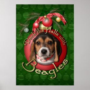 Christmas - Deck the Halls - Beagles Poster