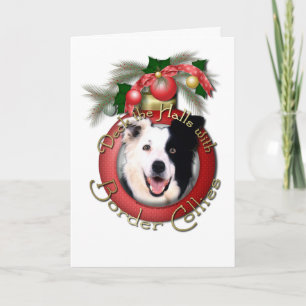 Christmas - Deck the Halls - Border Collies Holiday Card