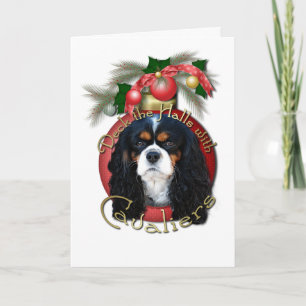 Christmas - Deck the Halls - Cavaliers - Tri-Colou Holiday Card