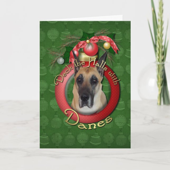 Christmas - Deck the Halls - Danes Holiday Card (Front)