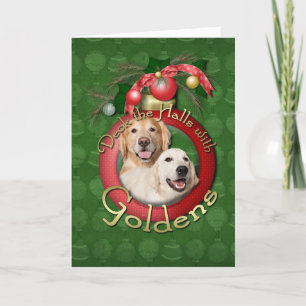 Christmas - Deck the Halls - Goldens Corona Tebow Holiday Card