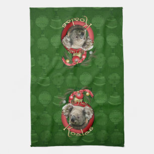 Christmas - Deck the Halls - Koalas Tea Towel