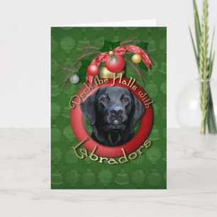 Christmas - Deck the Halls - Labradors - Gauge Holiday Card