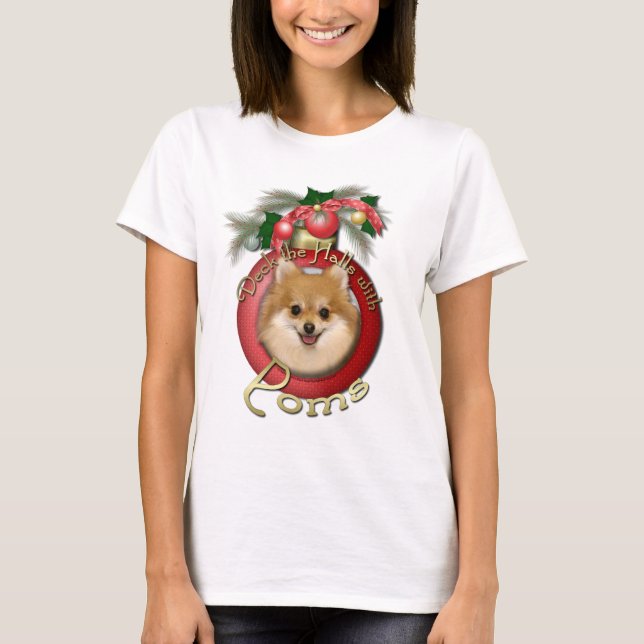 Christmas - Deck the Halls - Poms T-Shirt (Front)