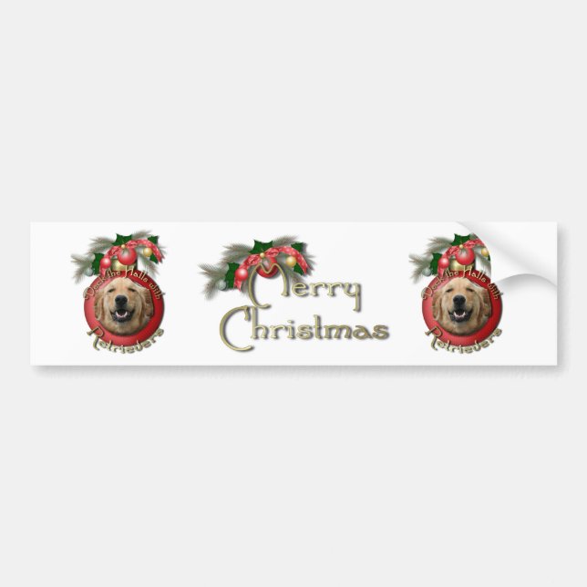 Christmas - Deck the Halls - Retrievers - Mickey Bumper Sticker (Front)