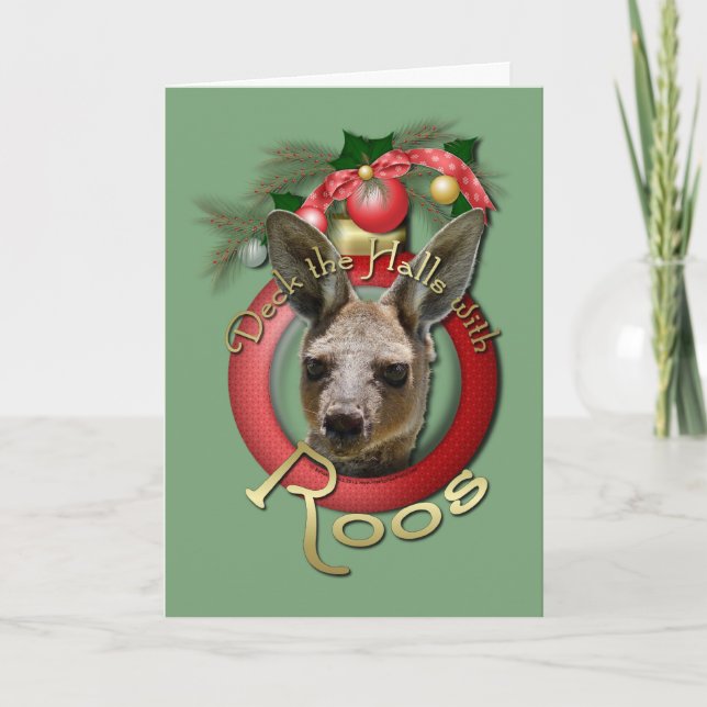 Christmas - Deck the Halls - Roos Holiday Card (Front)