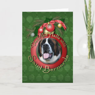 Christmas - Deck the Halls - Saint Bernards - Mae Holiday Card