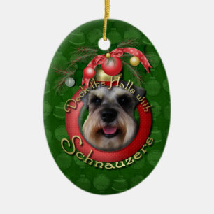 Christmas - Deck the Halls - Schnauzers Ceramic Tree Decoration