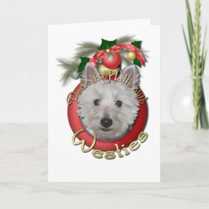 Christmas - Deck the Halls - Westies - Tank Holiday Card
