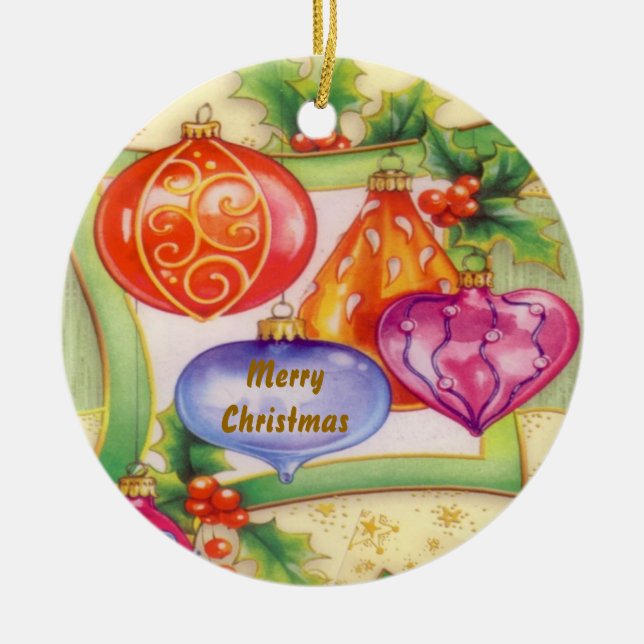 Christmas Deco Ceramic Ornament (Front)