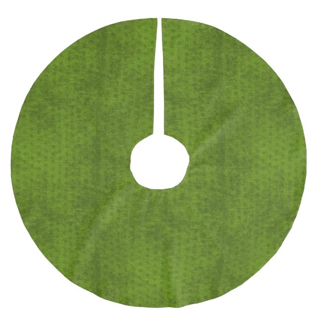 Christmas Deco - Green Geometric Chenille Texture Brushed Polyester Tree Skirt (Front)