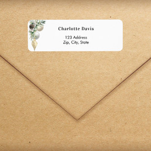 Christmas decor baubles return address label