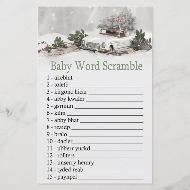 christmas decor car Baby word scramble game (Front)