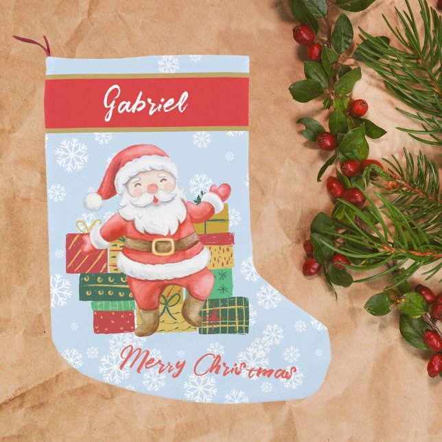 Christmas Decor Dancing Santa Claus Classic  Small Christmas Stocking (Creator Uploaded)