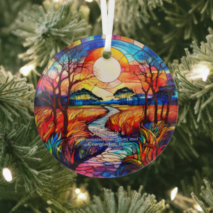 Christmas Decor Everglades Park Florida Adventure Glass Tree Decoration