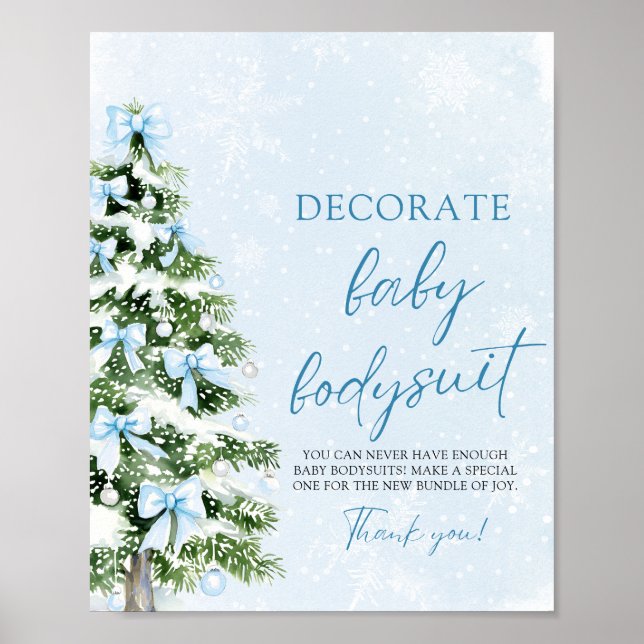 Christmas Decorate Baby Bodysuits Baby Shower Game Poster (Front)