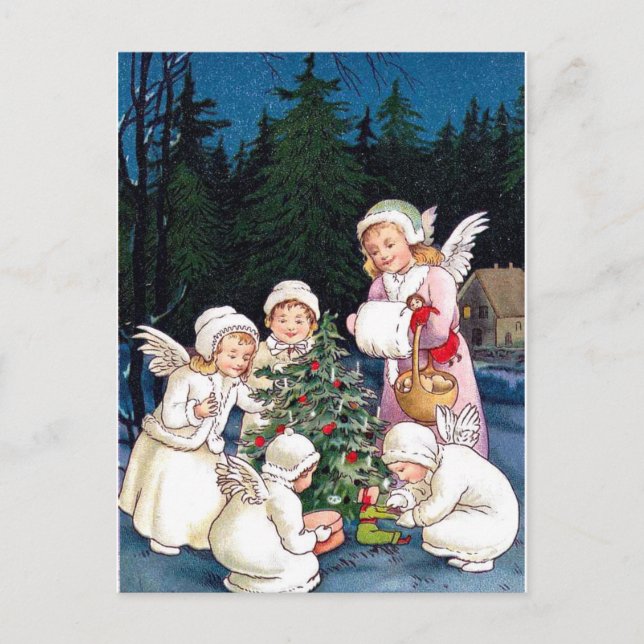 Christmas Decorating Holiday Postcard (Front)