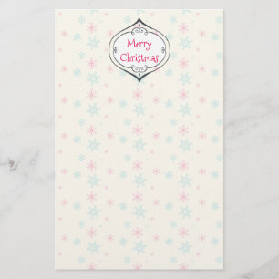 Christmas Decoration And Snowflake Pattern Custom Stationery