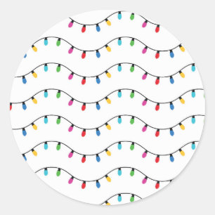Christmas Decoration Cute Xmas Light Pattern Classic Round Sticker