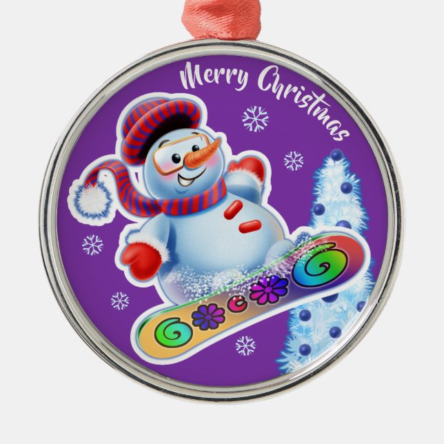 Christmas decoration double Snowmen Snow sports (Front)