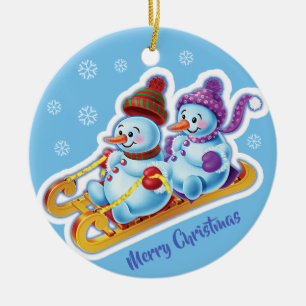 Christmas decoration double Snowmen Snow sports