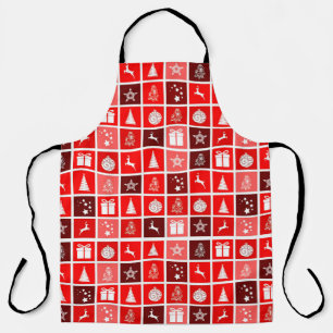 Christmas Decoration Holiday Red Pattern Apron
