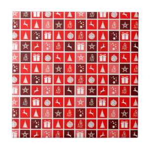 Christmas Decoration Holiday Red Pattern Ceramic Tile