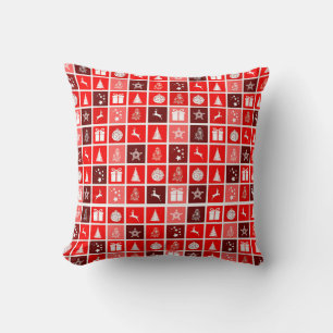Christmas Decoration Holiday Red Pattern Cushion
