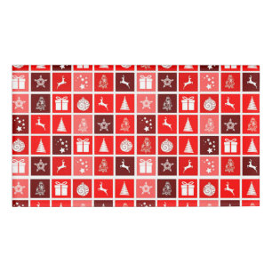 Christmas Decoration Holiday Red Pattern Name Tag