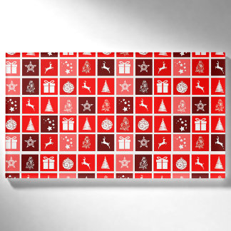 Christmas Decoration Holiday Red Pattern Name Tag
