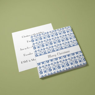 Christmas decoration in Delft Blue customisable Invitation