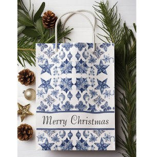 Christmas decoration in Delft Blue  Medium Gift Bag