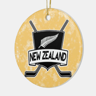 Christmas Decoration New Zealand Ice Hockey Flag