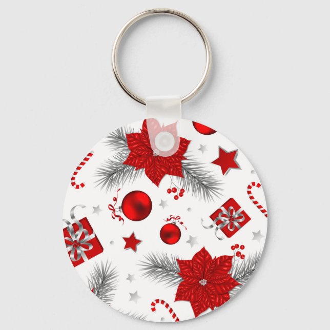 Christmas decoration pattern key ring (Front)