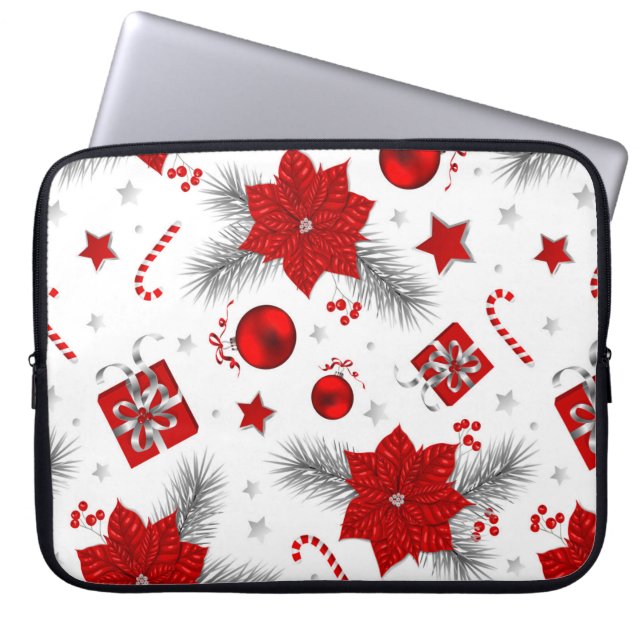 Christmas decoration pattern laptop sleeve (Front)
