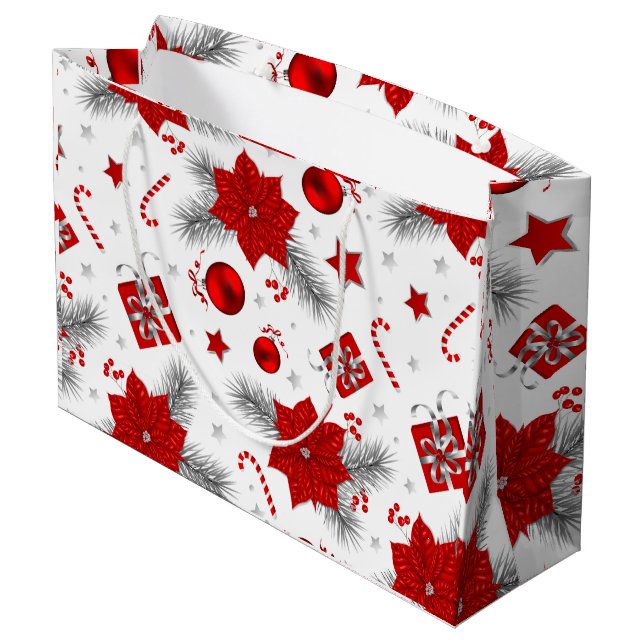 Christmas decoration pattern large gift bag (Back Angled)
