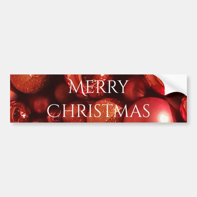 Christmas Decoration Red Baubles Bumper Sticker (Front)