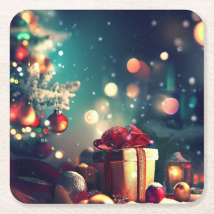 Christmas Decorations 6 Square Paper Coaster