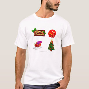 Christmas decorations against white background T-Shirt