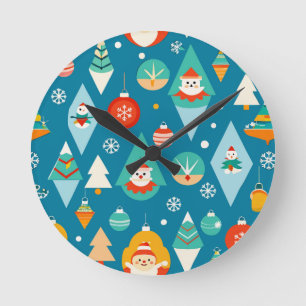 Christmas Decorations and Holiday Ornaments Round Clock